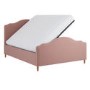 Pink Upholstered King Size Side-Lift Ottoman Storage Bed with Legs - Marie