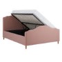 Pink Upholstered King Size Side-Lift Ottoman Storage Bed with Legs - Marie