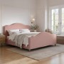 Pink Upholstered Super King Side-Lift Ottoman Storage Bed with Legs - Marie