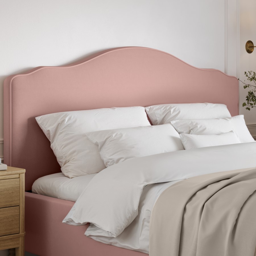 Pink Upholstered Super King Side-Lift Ottoman Storage Bed with Legs - Marie