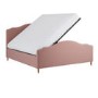 Pink Upholstered Super King Side-Lift Ottoman Storage Bed with Legs - Marie