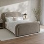 GRADE A1 - Mink Velvet Double Ottoman Bed with Curved Headboard - Naomi