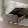 GRADE A1 - Mink Velvet Double Ottoman Bed with Curved Headboard - Naomi