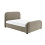 GRADE A1 - Mink Velvet Double Ottoman Bed with Curved Headboard - Naomi