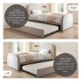 Lilac Upholstered Single Guest Bed with Trundle and Curved Headboard - Naomi