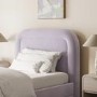 Lilac Upholstered Single Guest Bed with Trundle and Curved Headboard - Naomi