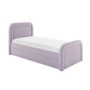 Lilac Upholstered Single Guest Bed with Trundle and Curved Headboard - Naomi