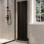 Black Vertical 2 Column Traditional Radiator 1600 x 470mm - Nambi