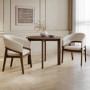 Small Round Walnut Folding Drop Leaf Extendable Dining Table - Seats 2 - 4 - Nell