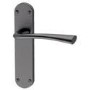 Internal Satin Black Lever Door Handle with Latch and Hinges Pack - 75mm Latch - Neva - XL Joinery