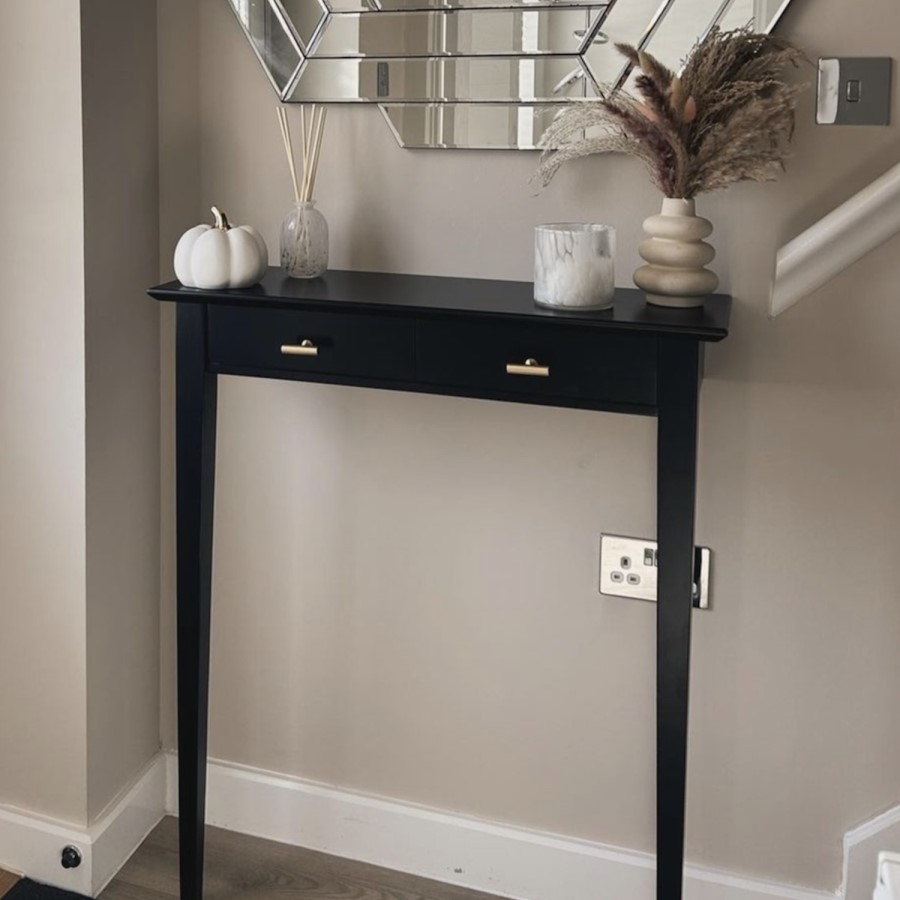 ALMOST PERFECT - Extra Small Radiator Console Black With Brass Handles - Noa