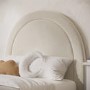 Cream Velvet Single Side-Lift Ottoman Bed with Curved Headboard - Nora