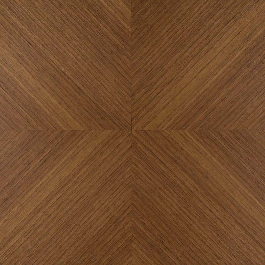 Walnut Mid-Century 2-Drawer Bedside Table with Parquet Finish - Nikita