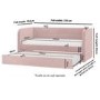 GRADE A1 - Velvet Single Day Bed with Trundle in Pink - Newton