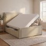 Beige Upholstered Double Side Lift Ottoman Bed - Joan