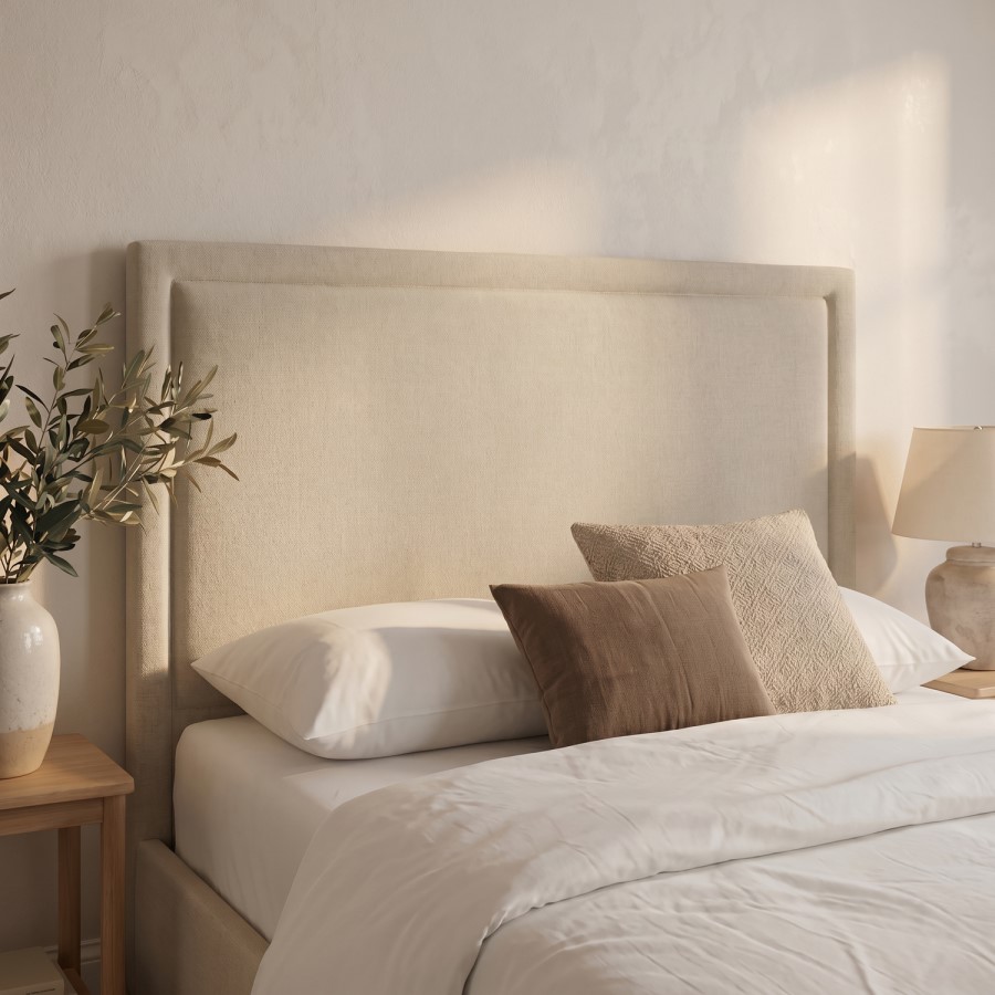 Beige Upholstered Double Side Lift Ottoman Bed - Joan