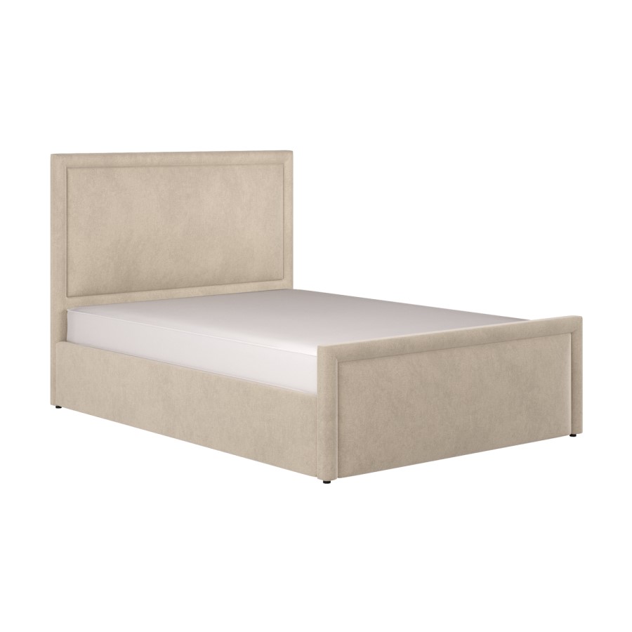 Beige Upholstered Double Side Lift Ottoman Bed - Joan