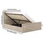 Beige Upholstered King Size Side Lift Ottoman Bed - Joan