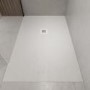 1200x900mm Rectangular Anti-Slip 27mm Slimline White Stone Resin Shower Tray – Sileti