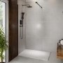 1400x900mm Rectangular Anti-Slip 27mm Slimline White Stone Resin Shower Tray – Sileti