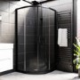 900x900mm Quadrant Anti-Slip 27mm Slimline Black Stone Resin Shower Tray – Sileti