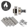 Internal Black Nickel Bathroom Lever Door Handle with Lock, Latch and Hinges Pack - 65mm Latch - Oder - XL Joinery