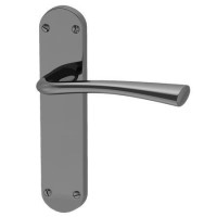 Internal Black Nickel Lever Fire Door Handle with Latch and Hinges Pack - 65mm Latch - Oder - XL Joinery
