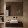 Rectangular Heated Bathroom Mirror with Lights & Magnifier 900 x 800mm – Odin