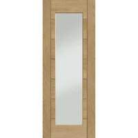 Internal Oak FD30 Fire Door with Clear Glass - 1-Light - Pre-Finished - 1981 x 686 x 44mm - Palermo Premium - XL Joinery