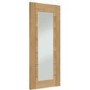 Internal Oak Fully-Glazed FD30 Fire Door with Clear Glass - Unfinished - 1981 x 838 x 44mm - Palermo Premium - XL Joinery
