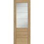 Internal Oak Half-Glazed FD30 Fire Door with Clear Etched Glass - Unfinished - 2040 x 826 x 44mm - Palermo Premium - XL Joinery