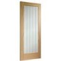 Internal Oak Fully-Glazed Cottage FD30 Fire Door with Clear Etched Glass - Unfinished - 2040 x 726 x 44mm - Suffolk Premium - XL Joinery