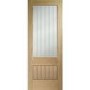 Internal Oak 2XG FD30 Fire Door with Clear Etched Glass - Pre-Finished - 1981 x 838 x 44mm - Suffolk Premium - XL Joinery