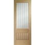 Internal Oak Half-Glazed Cottage FD30 Fire Door with Clear Etched Glass - Unfinished - 2040 x 726 x 44mm - Suffolk Premium - XL Joinery