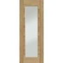 Internal Oak Fully-Glazed Door with Clear Glass - Pre-Finished - 2040 x 526 x 40mm - Palermo Premium - XL Joinery
