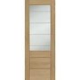 Internal Oak Half-Glazed Door with Clear Etched Glass - Pre-Finished - 1981 x 762 x 35mm - Palermo Premium - XL Joinery