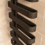 Black Designer Curved Towel Radiator 1300 x 500mm - Ordos