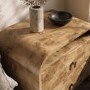 Wide Light Burl Wood Effect 2 Drawer Bedside Table - Oriana
