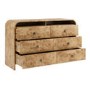 Light Burl Wood Effect 6 Drawer Chest of Drawers - Oriana