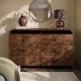 Dark Burl Wood Effect 6 Drawer Chest of Drawers - Oriana