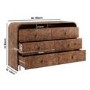 Dark Burl Wood Effect 6 Drawer Chest of Drawers - Oriana