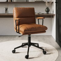 ONLY OPENED - Tan Faux Leather Swivel Office Chair - Otis