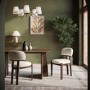 Set of 4 Walnut and Cream Upholstered Dining Chairs - Otto