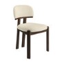 Set of 4 Walnut and Cream Upholstered Dining Chairs - Otto
