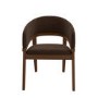 Set of 2 Walnut & Brown Velvet Curved Dining Chairs - Owen