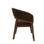 Set of 2 Walnut & Brown Velvet Curved Dining Chairs - Owen