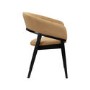 Set of 2 Black and Brown Velvet Curved Dining Chairs - Owen