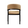 Set of 2 Black and Brown Velvet Curved Dining Chairs - Owen