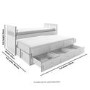 Single White Wooden Guest Bed with 3 Drawers and Trundle - Oxford