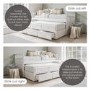 Single White Wooden Guest Bed with 3 Drawers and Trundle - Oxford